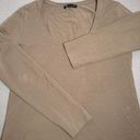 ZARA Womens Size L Beige Taupe Long Sleeve‎ Crew Neck Cropped Crop Top T Shirt Photo 0