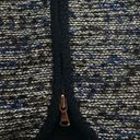 J.Crew  Tweed Skirt Asymmetrical Navy Blue Metallic Skirt with Zipper size 12 Photo 2