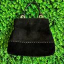 Tommy Hilfiger  Purse Black Corduroy Leather Hand Strap Tote Handbag y2k Photo 1