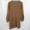 BKE  Buckle Cable Stitch Knit Pecan Brown Long Open Cardigan Sweater Size Large Photo 6
