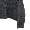 Karen Kane  Wool Sweater Gray Open Knit Crochet Sweater Photo 1