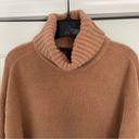 BCBGMAXAZRIA  Turtleneck Tunic Sweater Colorblock Sz Medium Camel Grey Photo 4