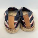 Tory Burch Logo Striped Slip On Espadrilles Flats Blue Red US 10 Photo 4