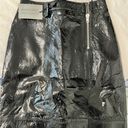 Leather Pencil Skirt With Silver Detail Black Photo 0