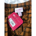 Isabel Maternity long sleeve brushed flannel maternity top brown Plaid M NWT! Photo 2