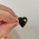 Black Heart & Rhinestone Gold Ring Onyx Obsidian Midnight Goth Classic Vintage Jewelry Photo 9