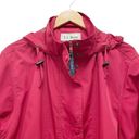 L.L.Bean  Hooded Raincoat Red Lightweight Spring Coat Jacket Size LP Large Petite Photo 4