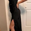 Hello Molly Satin Black Slip Dress Photo 2