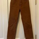 RE/DONE  Brown 70s Ultra High Rise Stovepipe Jeans in Washed Terracotta Photo 3