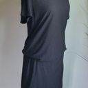 James Perse , New, Black Carbon Blouson Raglan Surf Jersey Midi Dress, XL (4) Photo 4