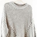 American Eagle Crewneck Pullover Chunky Ribbed Sweater Gray Medium Photo 5