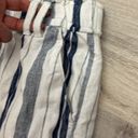 a.n.a White & Blue Stripe Linen/Cotton Blend Wide Leg Pull On Pants Size Large Photo 1