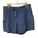 NY Jeans Vtg 90s  100% Cotton Denim Cargo Shorts High Rise 33” Waist Sz L Photo 0