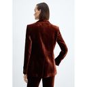 Mango  Womens Velvet Suit Blazer Button Front Lapel-Collar Welt Pockets Brown M Photo 1