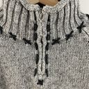 Coldwater Creek Vintage Light Grey Knit Bear Cozy Cabin Stitch Mock Neck Sweater Photo 3