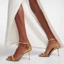 Tom Ford  Padlock 115mm Metallic Sandals in Gold Photo 3