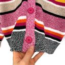 United Colors Of Benetton  Striped Chunky Knit Cardigan Pink Black XS/S Photo 2