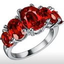 Ruby Size 7 Lab Created  silver Ring Photo 0