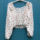 Abound NWT  Woven White Ditsy Floral Bustier Blouse XS Photo 2