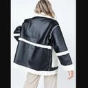 Princess Polly Lexie Black & White Faux Leather Shearling Oversized Jacket L/XL Photo 4