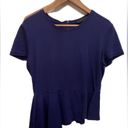 BCBG Max Azria Harlee Peplum Asymmetrical Top Blue Purple Size Large Photo 2