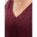 Bloomchic  Scarlet Burgundy Textured V Neck Lantern Sleeve Blouse 22 - 24 3X NWT Photo 5