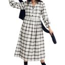 Madewell Cotton Button Up Flannel Plaid Midi Dress in Blue Multicolor Photo 14