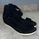 Eileen Fisher Women's Viv Wedge Leather Nubuck Sandals Black Size 9.5 Casual Photo 6