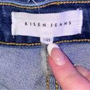 Risen Jeans Women Size 1 dark denim straight distressed high waisted girlfriend Photo 4