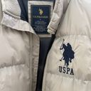 Polo U.S.  Association Embroidered Logo Beige Oversized Quilted Puffer Vest Photo 6