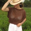 Emory park Brown crochet top Photo 0