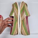 mix no. 6  Size 10 Lightweight Slip-on Comfort Shoes Green Beige Striped Canvas Photo 6