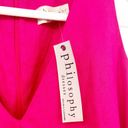 Philosophy NWT  Womens 100% Linen V Neck Lagenlook Knee Length Dress Size 1X Pink Photo 4