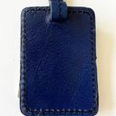 Etienne Aigner  Navy Leather Brushed Nickel Key Fob Purse Charm Replacement Photo 4