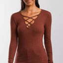 Buckle Black Strappy Ribbed Long Sleeve Photo 2