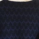 Heather B sweater wool cardigan belted blue black sparkly 87% size medium dressy Photo 8