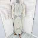 Rebellion  Again Lace Boho Kimono Cadigan Duster Cream Small Midi Photo 3