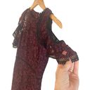 Alexis  Midi Lace Overlay Cut Out Dress Burgundy Purple Size M Photo 7