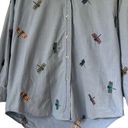 Coleman Vintage 90s Casey  embroidered dragonfly denim chambray button down shirt Photo 2