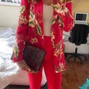 ZARA  Satin Floral Hawaiian Print Blazer Red/Green SIZE XS NEW Photo 1