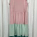 Lands'End  Two Piece Pink&Green Color Block Maxi Dress&Longline Cardigan Sz.3X Photo 12