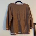 Talbots  Cardigan Button Up Sweater Charming Tipped Tan 3/4 Sleeve Photo 7