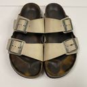 Birkenstock  Arizona Beige Leather Birko-Flor Slide Sandals EU 37 US W6 Narrow Photo 2