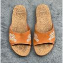 Patagonia  orange swell floral leather slides Photo 0