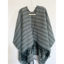 Loft Women's Dark Blue Gray Striped Cape Poncho One size Size undefined Photo 3