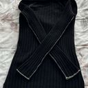 Banana Republic Luxury Cashmere Blend Black Wool Cashmere Deep Cowl Neck Cable Knit Sweater, size S Photo 7