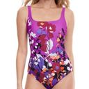 Gottex New!  Essentials Floral Art More Coverage Square Neck One Piece Swimsuit Photo 0