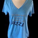 Athletic Works Tee Shirt V Neck Gym Leisure Short Sleeve Pizza Womens Small Humorous Photo 2