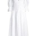 Rebecca Taylor NWT La Vie  Leaf Embroidered in Milk White Button Front Dress M Photo 0