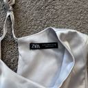 ZARA White Satin Dress Photo 4